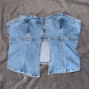 American Eagle Outfitters Light Blue Denim Top